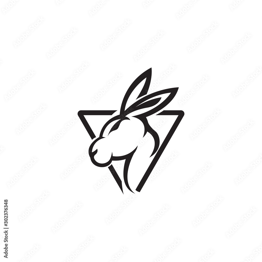 rabbit logo template vector outline style rabbit logo template vector outline style