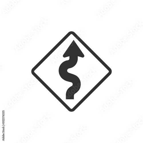 Right Winding Road Traffic ...