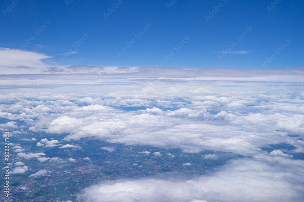 Beautiful scenery of bright blue sky and white clouds