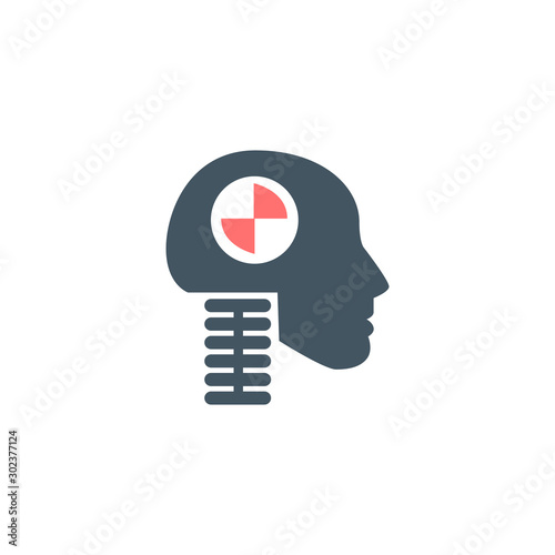 Vehicle Safety AV Dummy head for crash test icon . Stock Vector illustration isolated on white background.