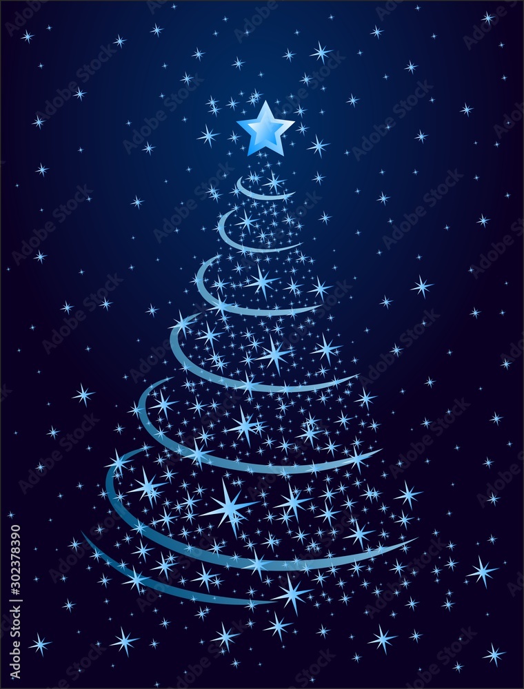 A greeting card with New year tree. A greeting card with New year tree.