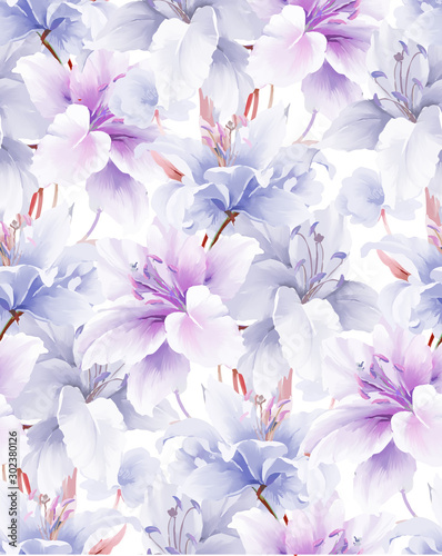 Elegancki piękny kwiat magnolii akwarela i wzór