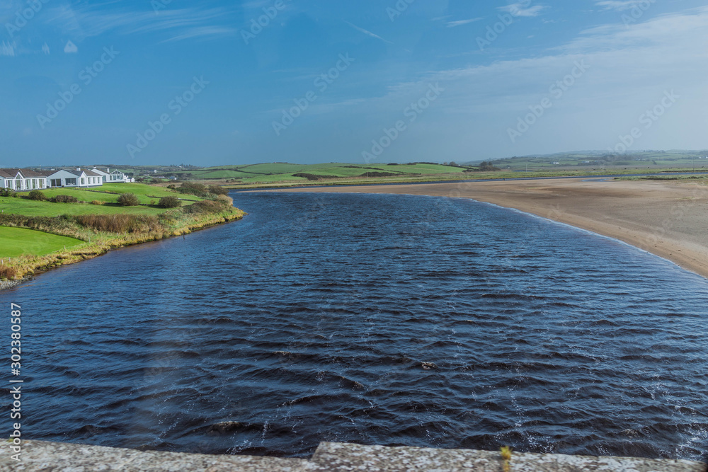 landscape with lake and blue sky landscape with lake and blue sky