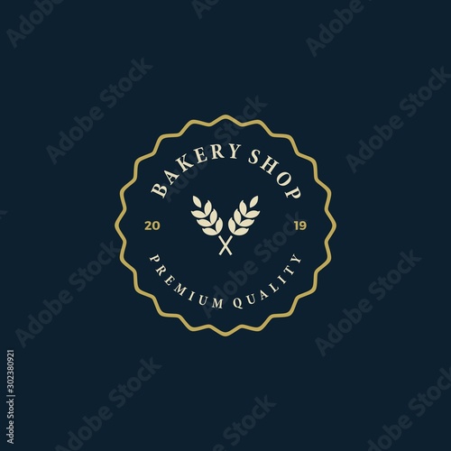 Bakery shop logo design vector illustration