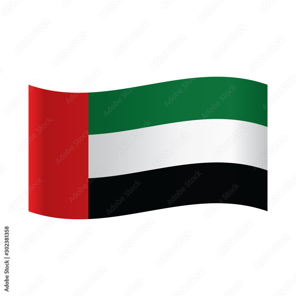 A flag of United Arab Emirates, illustration flag of United Arab Emirates icon. Rectangle national flag of UAE. UAE flag button. A flag of United Arab Emirates, illustration flag of United Arab Emirates icon. Rectangle national flag of UAE. UAE flag button.