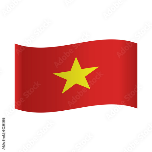 Vietnam flag on the white background. Vector illustration.