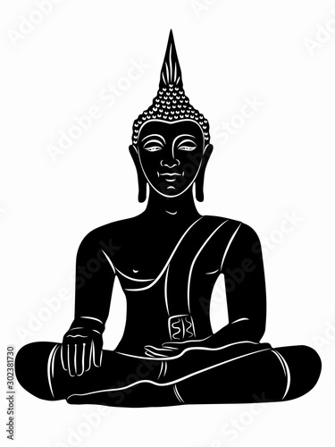 illustration of buddha, vector draw