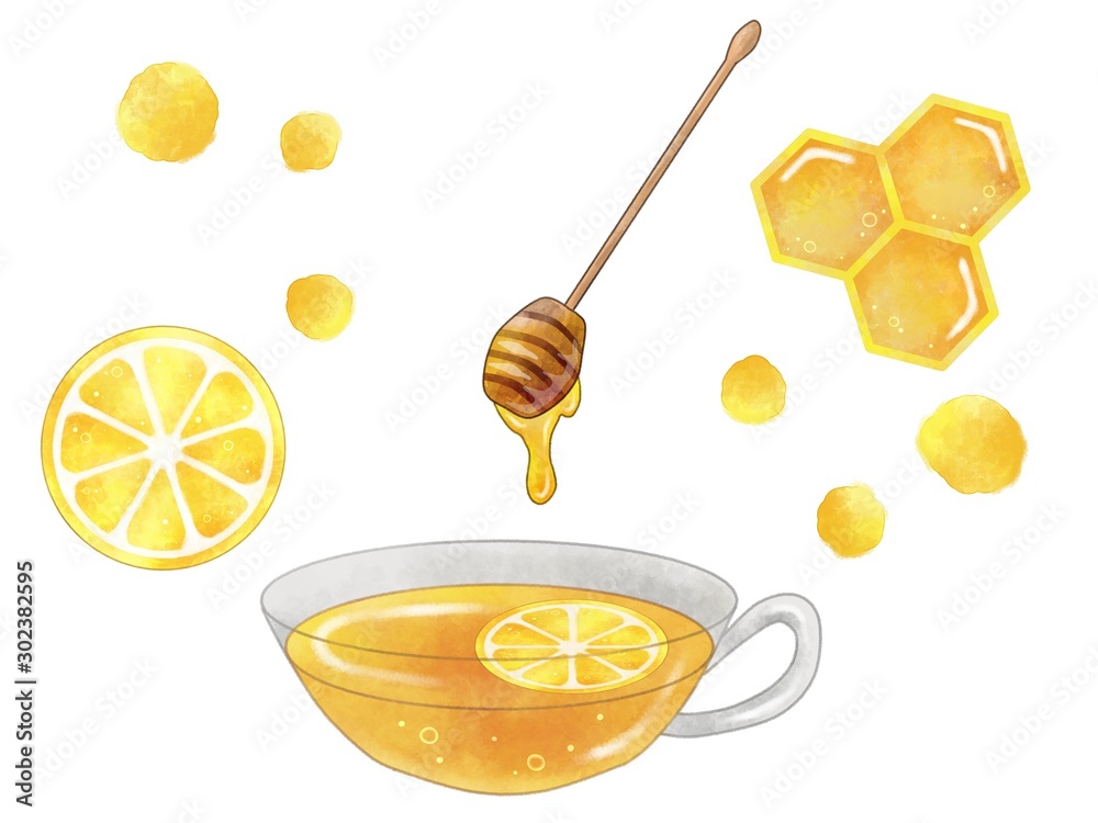 レモンティー はちみつ 水彩風イラスト素材 Stock Illustration Adobe Stock レモンティー はちみつ 水彩風イラスト素材 Stock Illustration Adobe Stock