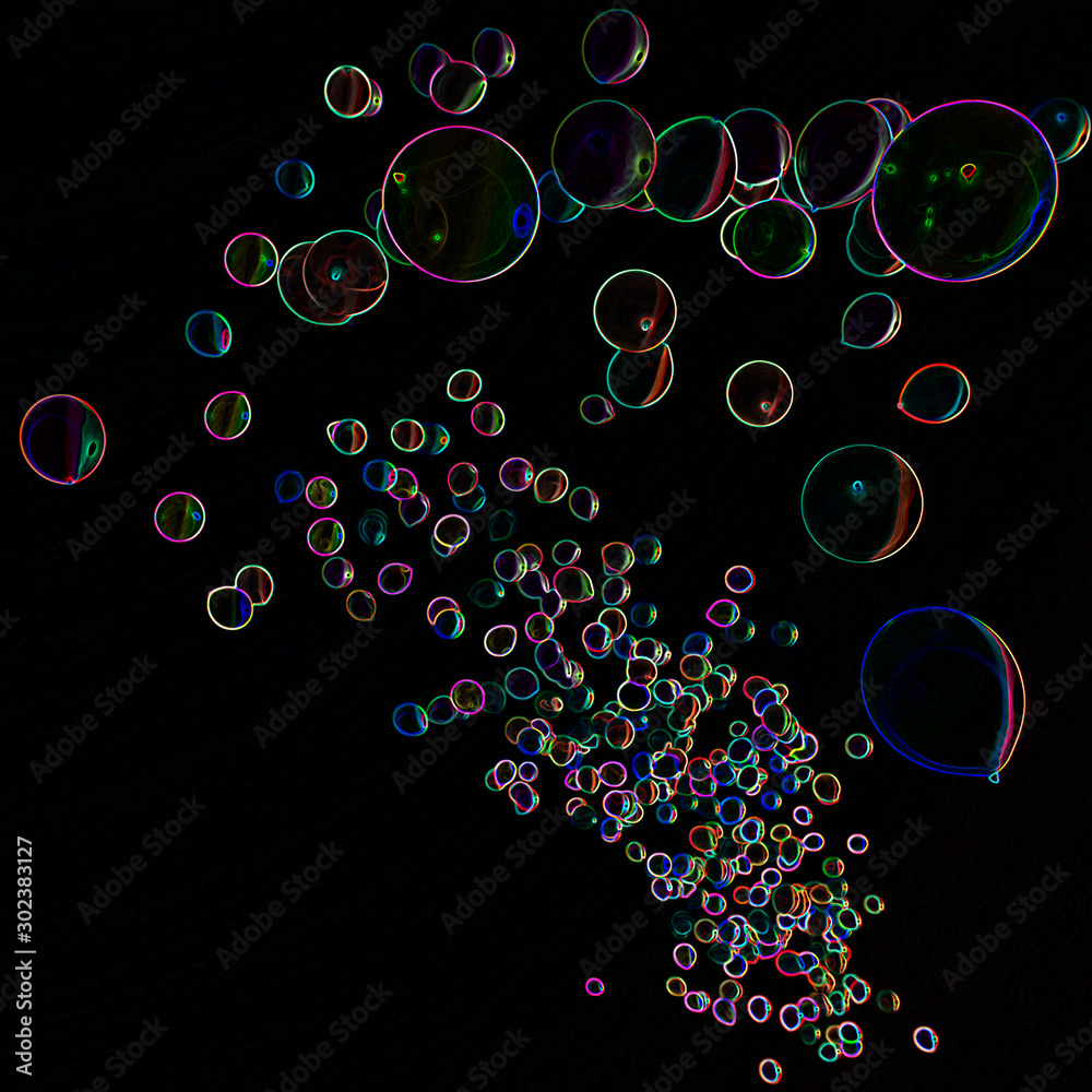 Colorful Balloons on black background