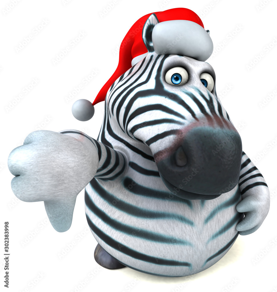 Obraz premium Fun zebra - 3D Illustration