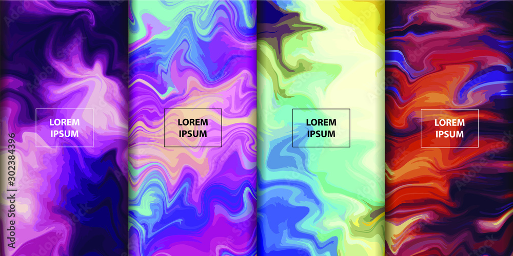  Abstract gradient artwork. Colorful liquid marble style background. Fluid inks creative texture. - obrazy, fototapety, plakaty 