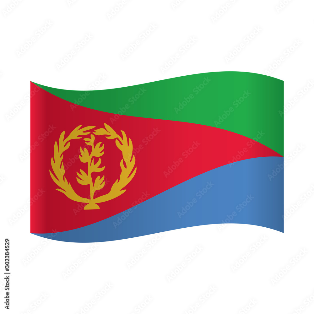 Naklejka premium Flag of Eritrea , Eritrea flag waving isolated vector illustration.