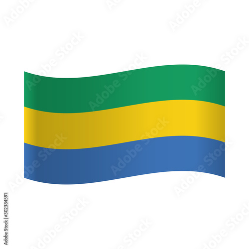 Gabon flag, official colors and proportion correctly. National Gabonese flag. Flat Raster illustration.