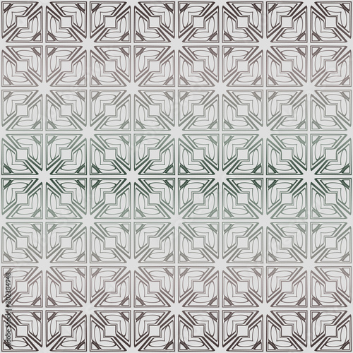 Abstract Vector Seamless Pattern With Abstract Geometric Style. Repeating Sample Figure And Line. Grey, green color
