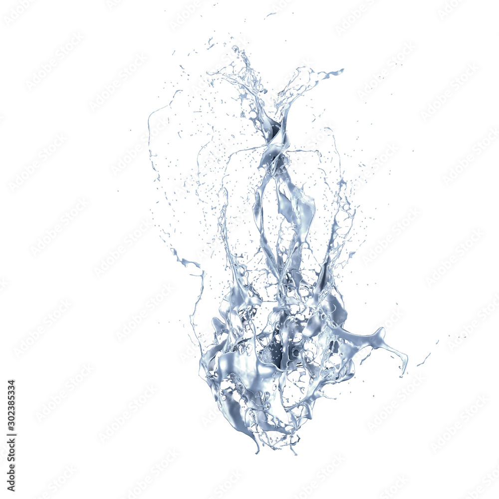 Splash fluid. 3d illustration, 3d rendering.