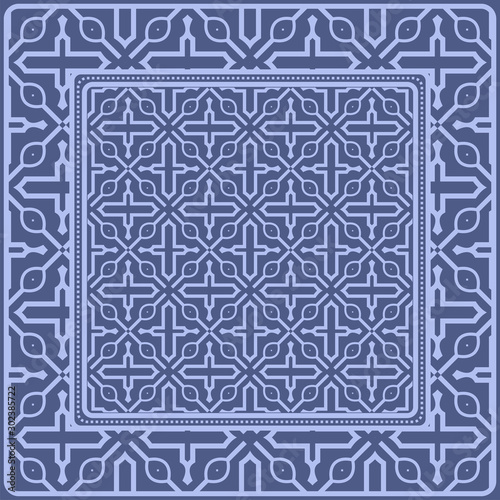 Decorative pattern for fashion print. Sample tablecloth or bandanna design. Vector illustration