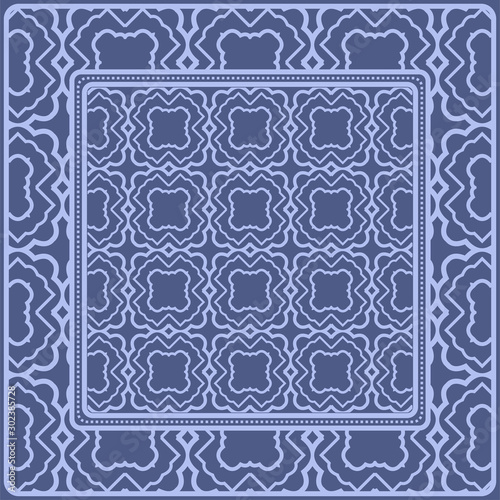 Decorative pattern for fashion print. Sample tablecloth or bandanna design. Vector illustration