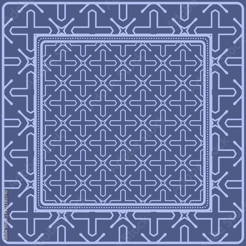 Decorative pattern for fashion print. Sample tablecloth or bandanna design. Vector illustration