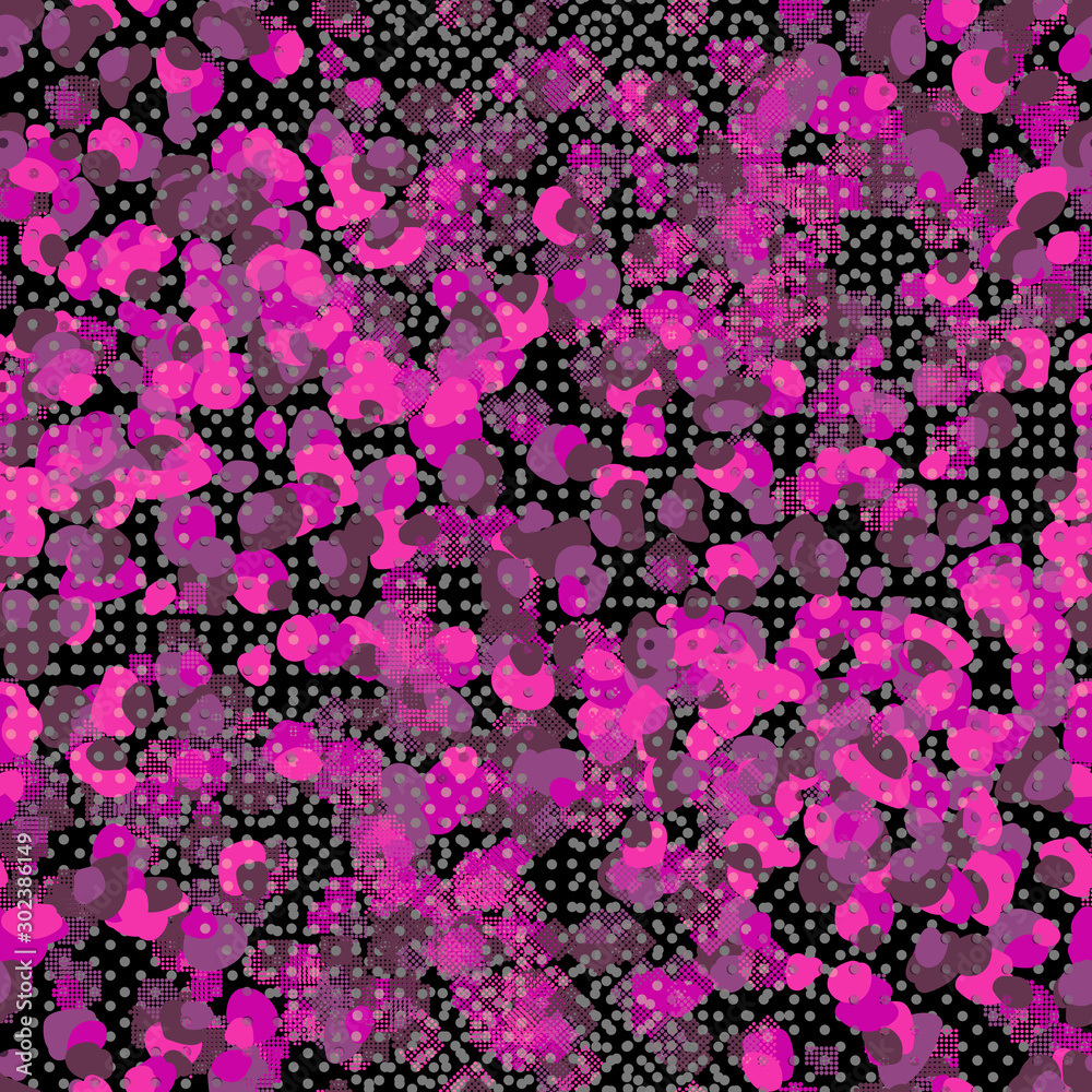 Seamless pattern wild design. Animal print with leopard spots and halftone dots. Watercolor effect. Suitable for bed linen, leggings, shorts and fashion industry. Seamless pattern wild design. Animal print with leopard spots and halftone dots. Watercolor effect. Suitable for bed linen, leggings, shorts and fashion industry.