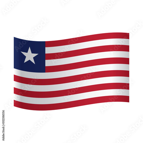 Indsprøjtning Bekræftelse Tilbageholde The flag of Liberia, National flag of Liberia: red and white horizontal  stripes, blue square with white star in upper left corner. Stock Vector |  Adobe Stock