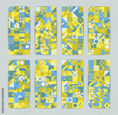 Decorative ornament of geometric shapes. Colorful geometric pattern background