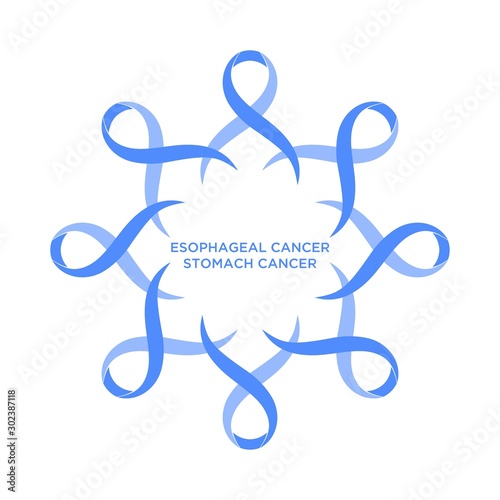 Cancer ribbon periwinkle color representing the support of tackling cancers