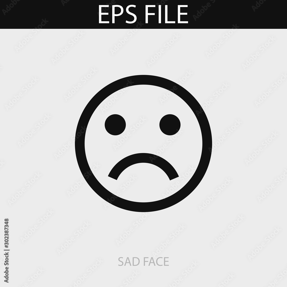 Fototapeta premium Sad face icon. EPS vector file