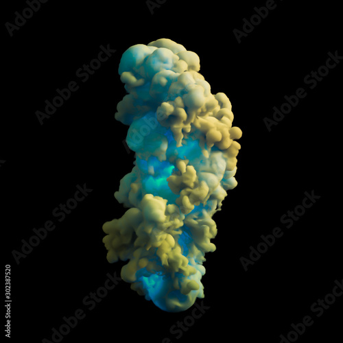 Beautiful explosion with smoke and fire. 3d illustration, 3d rendering.