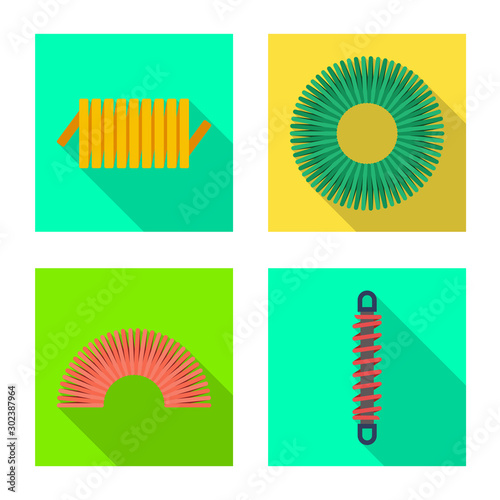 Vector illustration of spiral and compression logo. Collection of spiral and pressure vector icon for stock.