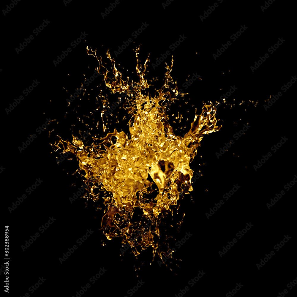 Fototapeta premium Splash fluid. 3d illustration, 3d rendering.