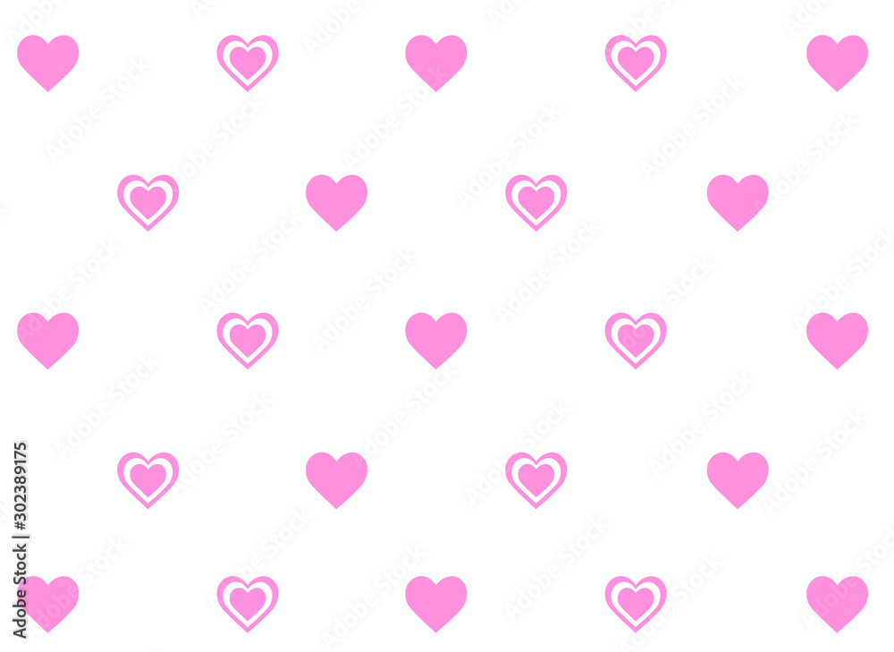 Simple hearts vector pattern (pink, white). Vector background to Valentine's Day