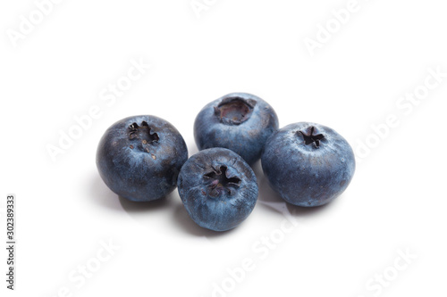 Blueberries isolated on white background.