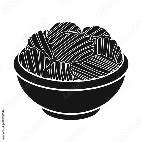 Isolated object of bowl and chip sign. Web element of bowl and potato stock vector illustration.