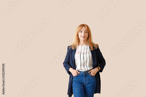 Portrait of stylish mature ...