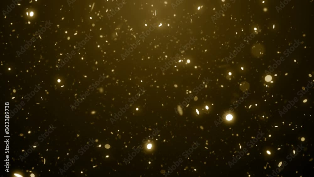 Particles gold bokeh glitter awards dust abstract background loop