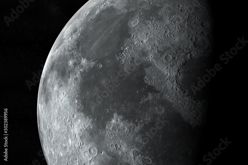 Fototapeta Naklejka Na Ścianę i Meble -  Mare Tranquillitatis in the lunar surface of the moon, 3d render
