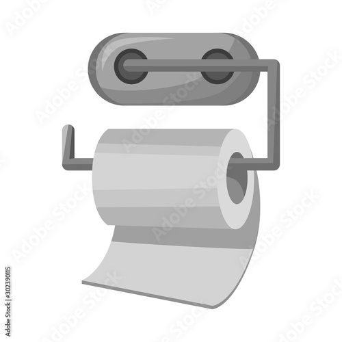 Vector design of toilet and paper sign. Graphic of toilet and napkin stock vector illustration.