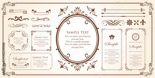 Print Beautiful decorative material with a sense of quality. Decoration. greeting card. Premium decoration. Ticket design. Antique ruled lines. High-quality box border. Design template.