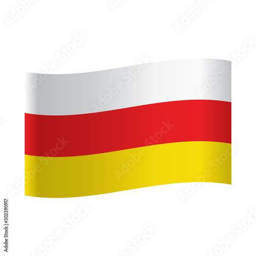 A flag of South Ossetia  Flag of North Ossetia - Alania Republic  Russia.