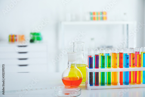 Glassware with colorful sam...