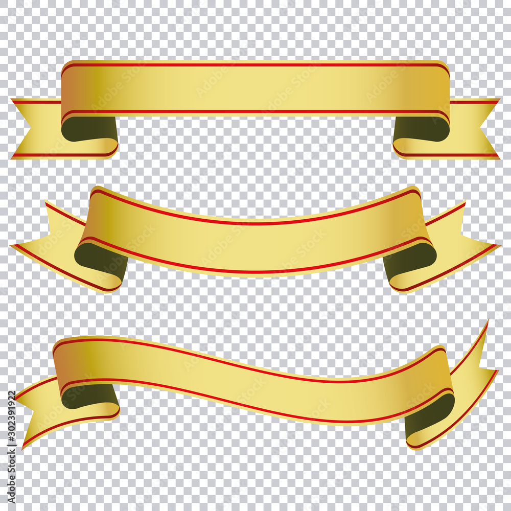 gold ribbon banner on transparent background gold ribbon banner on transparent background