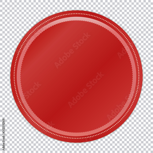 round red note paper on transparent background
