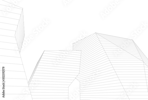 city architecture abstract 3d illustration