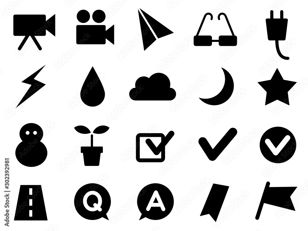 ビデオカメラ サングラス 天気予報 チェックマークなどのアイコンセット Vector De Stock Adobe Stock ビデオカメラ サングラス 天気予報 チェックマークなどのアイコンセット Vector De Stock Adobe Stock