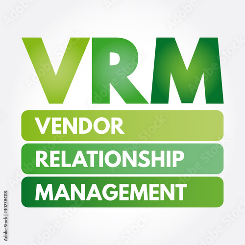 VRM - Vendor Relationship Management acronym, business concept background