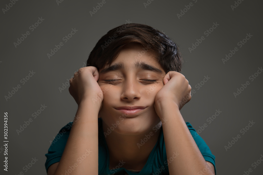Portrait of a tired young boy. (Children) Portrait of a tired young boy. (Children)