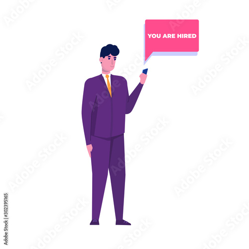 Recruitment and hiring, Employment service, headhunter concept. Vector illustration