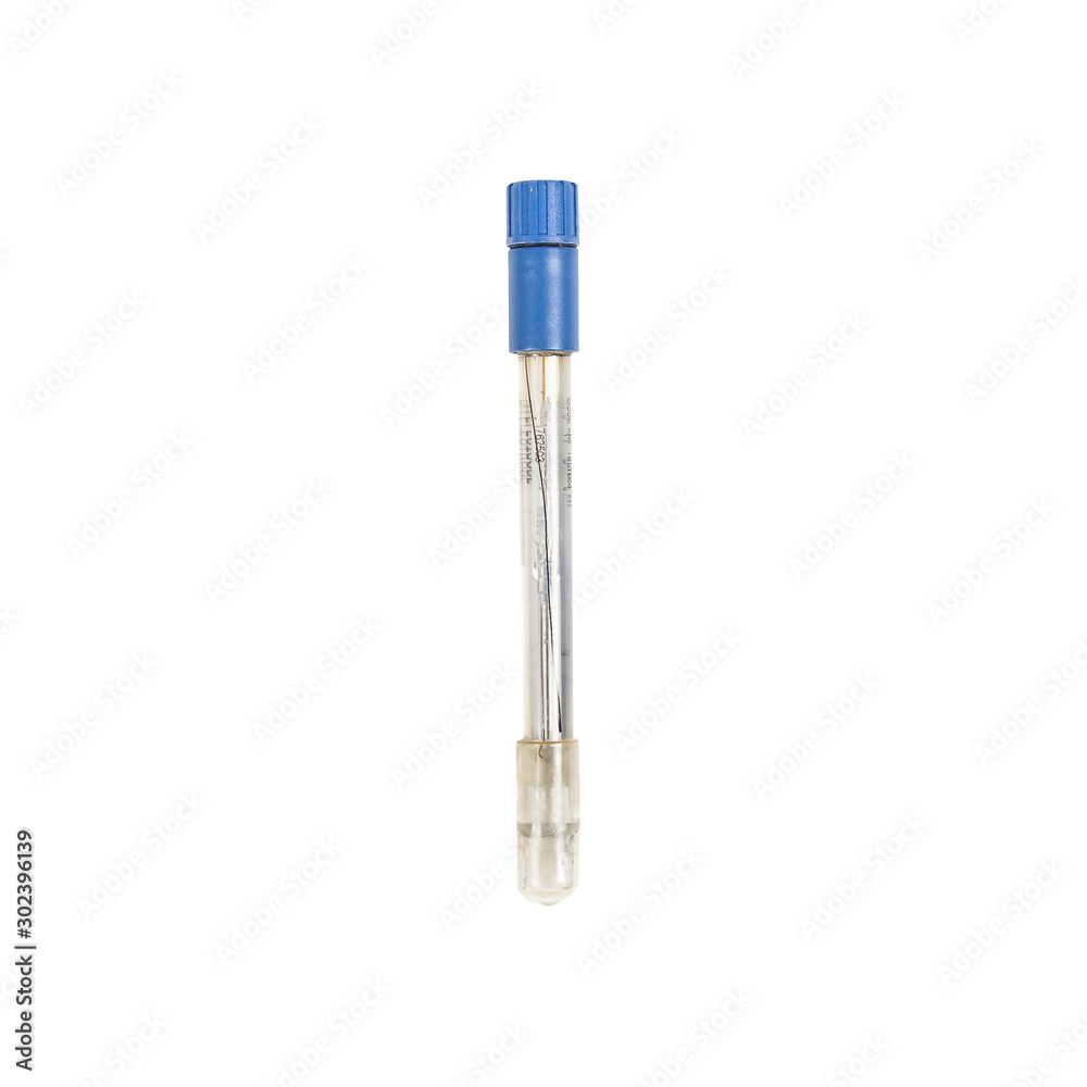 pH meter sensor for industrial pump isolated on white. pH meter sensor for industrial pump isolated on white.