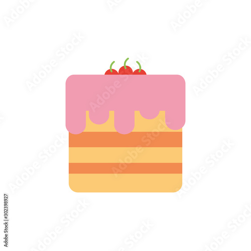 Isolated sweet cake icon flat design