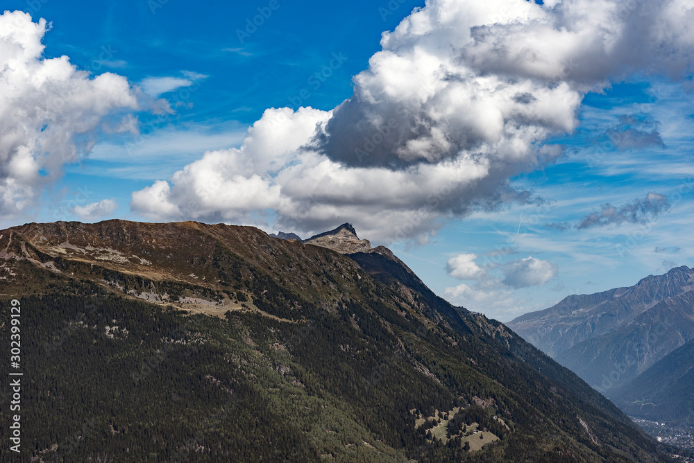 Alpine landscape in Mont Blanc surroundings, France.